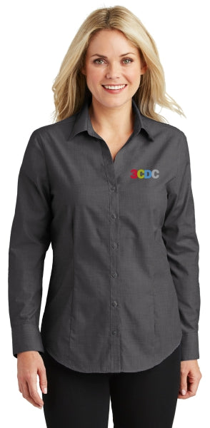 3CDC Ladies Crosshatch Easy Care Embroidered Shirt