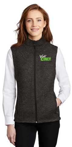 Visit Cincy L236 Port Authority ® Women's Sweater Fleece Vest