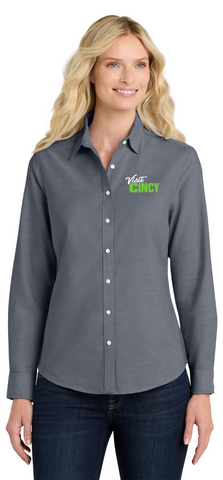 Visit Cincy L658 Port Authority® Women's SuperPro™ Oxford Shirt