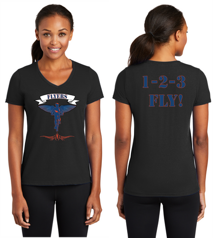 Flyers Ladies Performance Blend V-Neck Tee